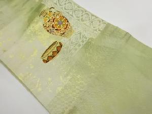 リサイクル　花器模様織出し名古屋帯